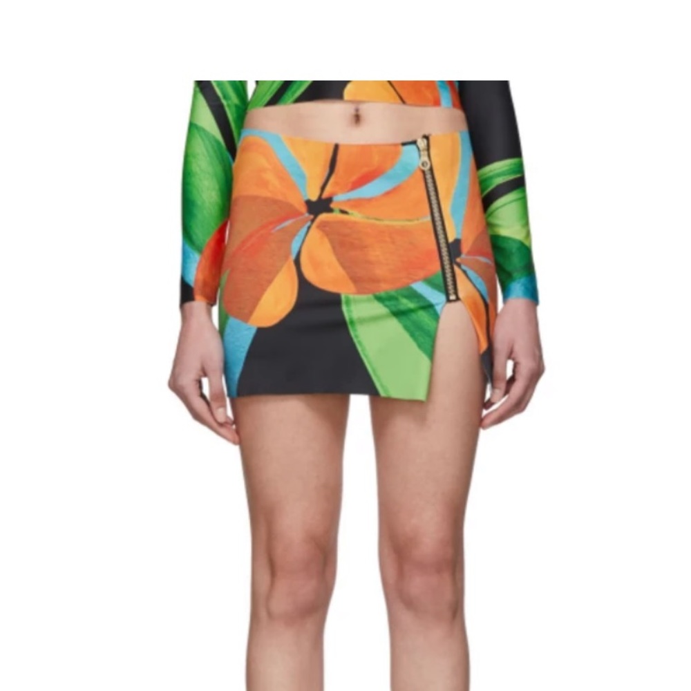 Louisa Ballou Multicolor Micro Zip Skirt
